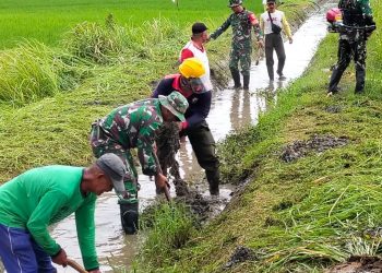 Koramil Nogosari Normalisasi Irigasi Bersama Warga Desa Rembun