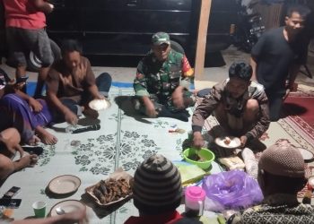 Dekat Dengan Warga Babinsa Keyongan Hadiri Undangan Syukuran
