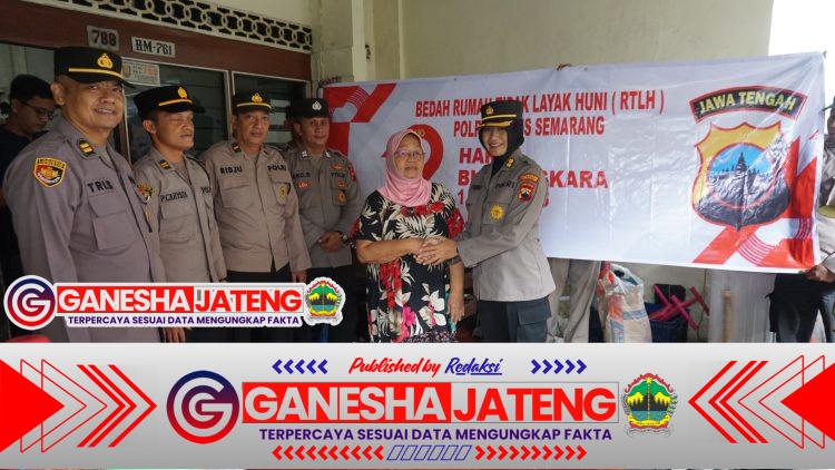 Sambut HUT Bhayangkara ke-79, Polrestabes Semarang Laksanakan Bakti Sosial Bedah Rumah di Tiga Lokasi