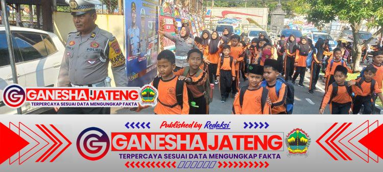 Satlantas Kendal Ajak Ratusan Siswa Belajar Tertib Lalu Lintas Lewat Program Polsanak