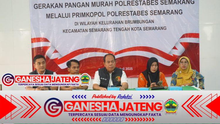 GERAKAN PANGAN MURAH POLRESTABES SEMARANG SALURKAN 1 TON BERAS UNTUK WARGA BRUMBUNGAN