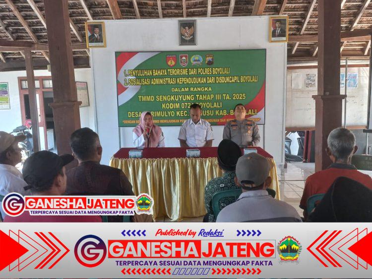 Warga Sarimulyo Dapat Pembekalan Tangkal Radikalisme dari Satgas TMMD dan Polres Boyolali Warga Sarimulyo Dapat Pembekalan Tangkal Radikalisme dari Satgas TMMD dan Polres Boyolali