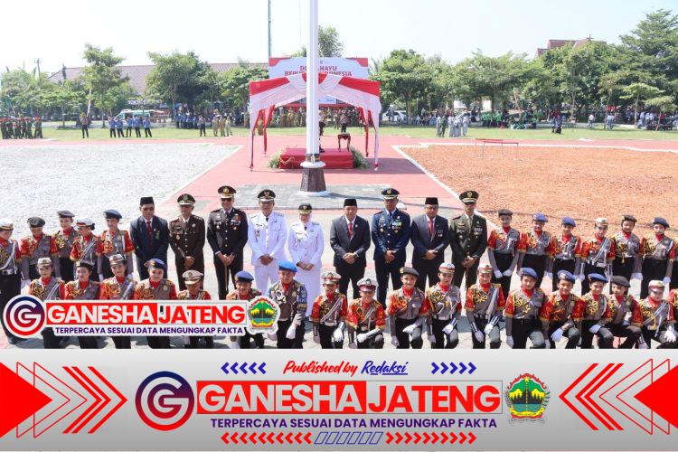 Upacara memperingati Hari Kemerdekaan RI ke 80 di boyolali dimeriahkan oleh Penampilan Polisi Cilik binaan Polres Boyolali