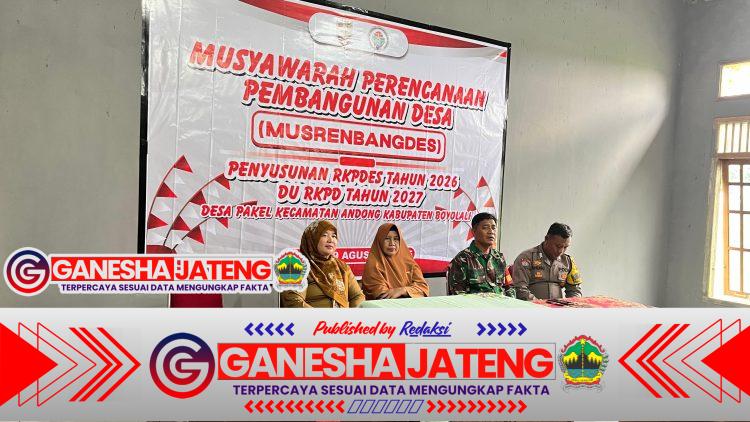 Musrenbangdes 2027 Desa Pakel, Babinsa Andong Tekankan Dukungan TNI untuk Pembangunan Desa