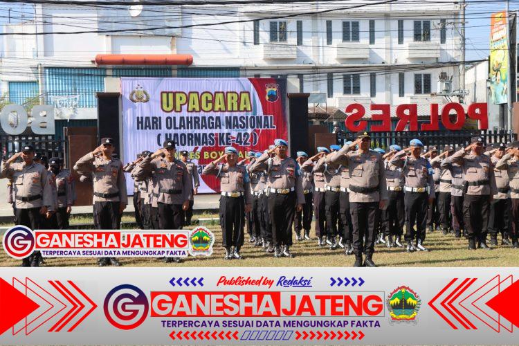 Kapolres Boyolali sebagai Irup Hari Olahraga Nasional ke-42 di Mapolres