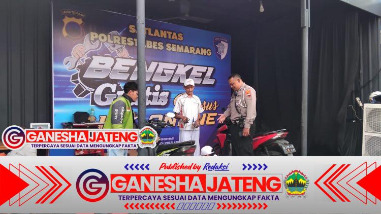 Satlantas Polrestabes Semarang Gelar Servis Gratis untuk Ojek Online di Simpang Lima Satlantas Polrestabes Semarang Gelar Servis Gratis untuk Ojek Online di Simpang Lima