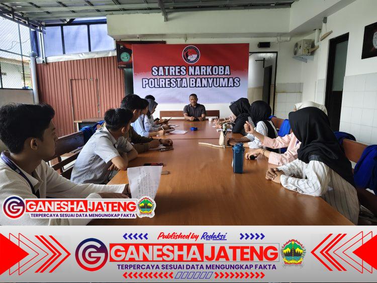 Satresnarkoba Polresta Banyumas Gelar Sosialisasi P4GN Untuk Mahasiswa Magang