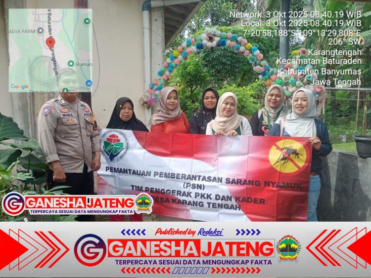Bersama Pemdes, Polsek Baturraden Polresta Banyumas Gelar Pemberantasan Sarang Nyamuk di Desa Karang Tengah  Bersama Pemdes, Polsek Baturraden Polresta Banyumas Gelar Pemberantasan Sarang Nyamuk di Desa Karang Tengah