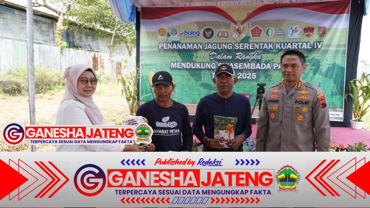 Polrestabes Semarang Ikuti Tanam Jagung Serentak Kuartal IV dan Peresmian Gudang Slog Polri