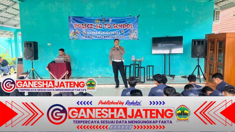 Sat lantas Polres Tulang Bawang Barat, Police Goes to School Sosialisasi UU No 22 Tahun 2009 di SMAN 2 Tumijajar