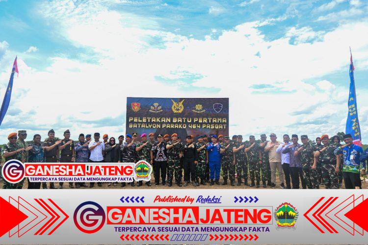 Kapolres Tulang Bawang Hadiri Peletakan Batu Pertama Pembangunan Batalyon Parakon 464 di Lanud Pangeran M. Bunyamin