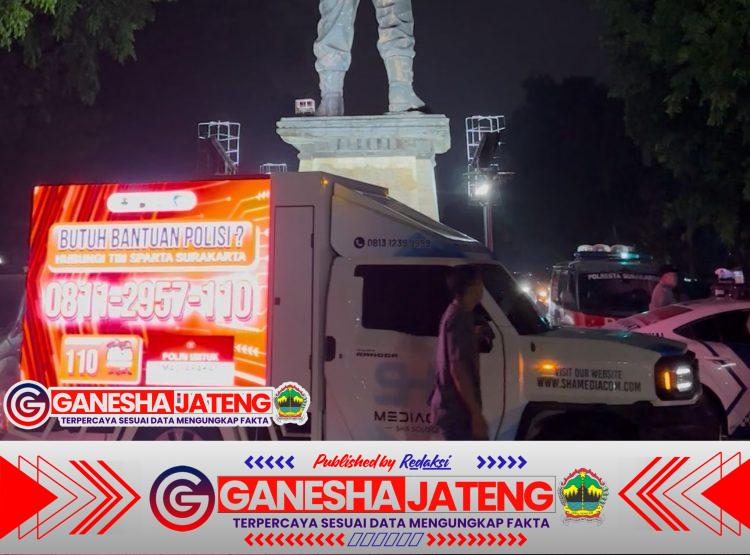 Polresta Surakarta Luncurkan Terobosan “Patroli Videotron” Sampaikan Imbauan Kamtibmas ke Masyarakat